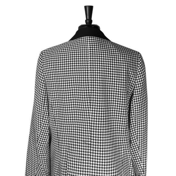 Kasper Women's Blazer Black White Houndstooth Check Career Suit Jacket 14 NWT - Picture 7 of 9